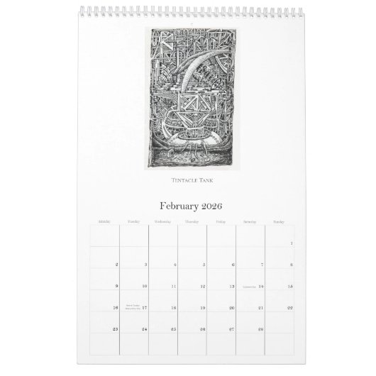 Calendrier Backbrain Calendar VI, 2026, Single Page (Feb 2026)