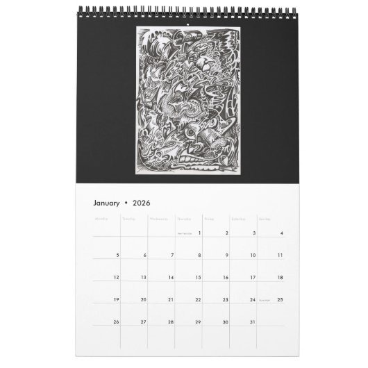 Calendrier backbrain II 2024 (Page simple, Moyen) (Jan 2026)