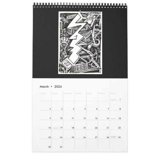 Calendrier backbrain II 2024 (Page simple, Moyen) (Mar 2026)