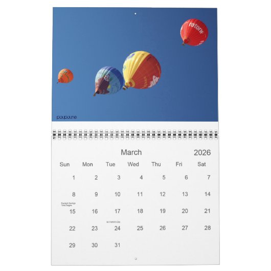 Calendrier ballon en Château d'Oex - (Mar 2026)