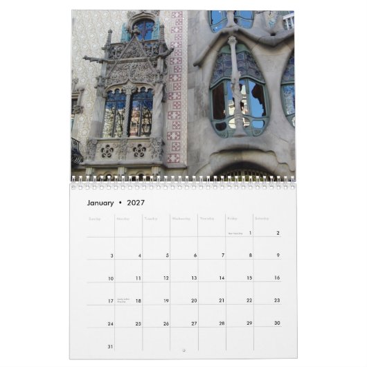 Calendrier Barcelone (Jan 2027)