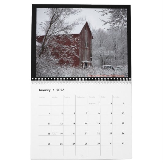 Calendrier Barns of Central NY (Jan 2026)