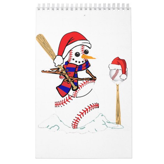 Calendrier Baseball Noël Snowman Jouer Baseball (Protection)