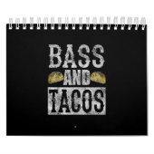 Calendrier Bass And Tacos Funny Taco Bass Guitar Distressed (Protection)