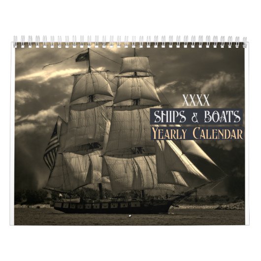 Calendrier Bateaux et bateaux Personnaliser l'année | (Protection)