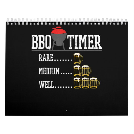 Calendrier BBQ | BBQ Timer Funny Bière Steak Grill (Protection)