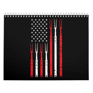 Calendrier BBQ Chemise Pour Hommes Papa Cadeau Patriotique