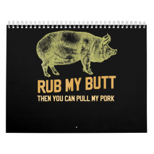 Calendrier BBQ Cochon De Grill BBQ Funny Porc Id Fumée Rôt