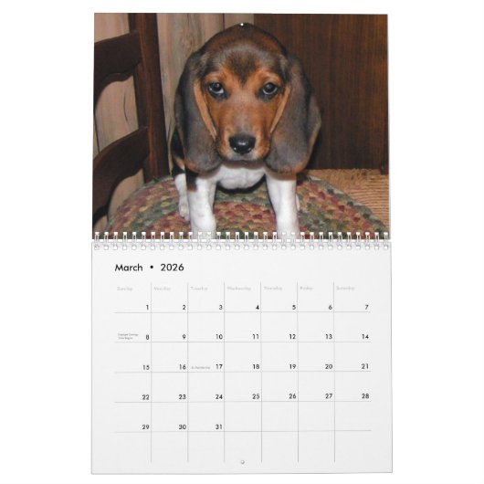 Calendrier beagle (Mar 2026)