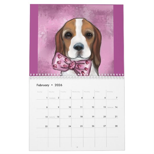 Calendrier beagle (Feb 2026)