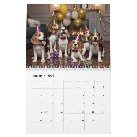 Calendrier Beagle Calendar (Jan 2026)