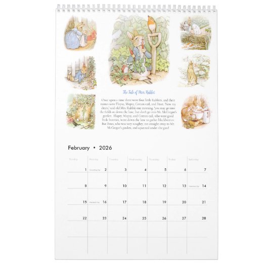 Calendrier Beatrix Potter (Feb 2026)