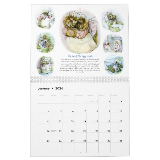 Calendrier Beatrix Potter Deux pages Taille moyenn (Jan 2026)