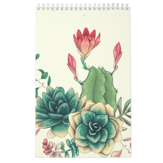 Calendrier Beau Cactus À Fleur (Protection)