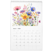 Calendrier Beau jardin botanique Fleur sauvage aquarelle (Mar 2026)