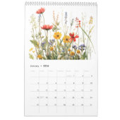Calendrier Beau jardin botanique Fleur sauvage aquarelle (Jan 2026)