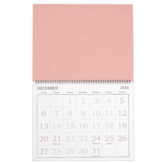 Calendrier Beau Rose (Dec 2026)