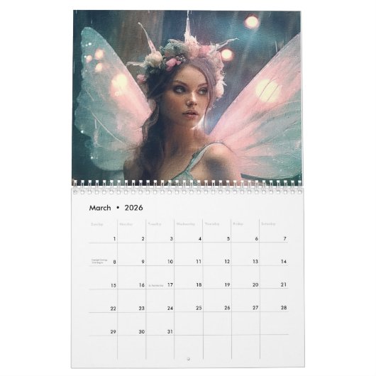 Calendrier Beauté ailée (Mar 2026)