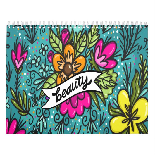 Calendrier Beauté de l'oreiller avec fleurs (Protection)