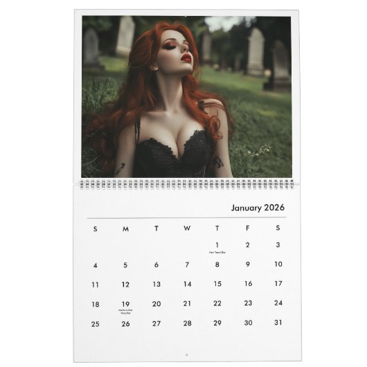 Calendrier Beautés gothiques 2025 (Jan 2026)