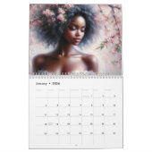 Calendrier Beautiful Black Women Floral Artwork Calendar (Jan 2026)
