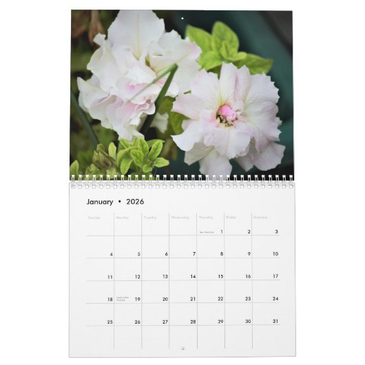 Calendrier Beautiful Flowers (Jan 2026)