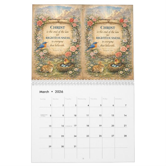 Calendrier Beautiful Wall Calendar with Scripture (Mar 2026)