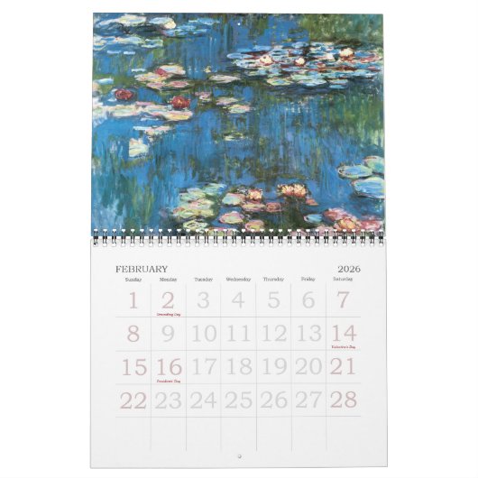 Calendrier Beaux-Arts Nénuphar par Claude Monet (Feb 2026)