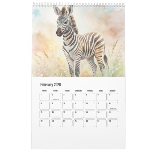 Calendrier Bébé Animaux (Feb 2026)