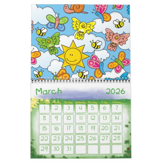 Calendrier Bébé Animaux Arrière - plan (Mar 2026)