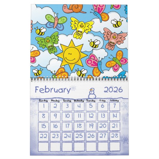 Calendrier Bébé Animaux Arrière - plan (Feb 2026)