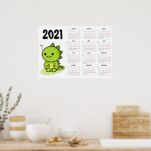 Calendrier Bébé dragon 2021 Affiche - Début lundi (Cuisine)