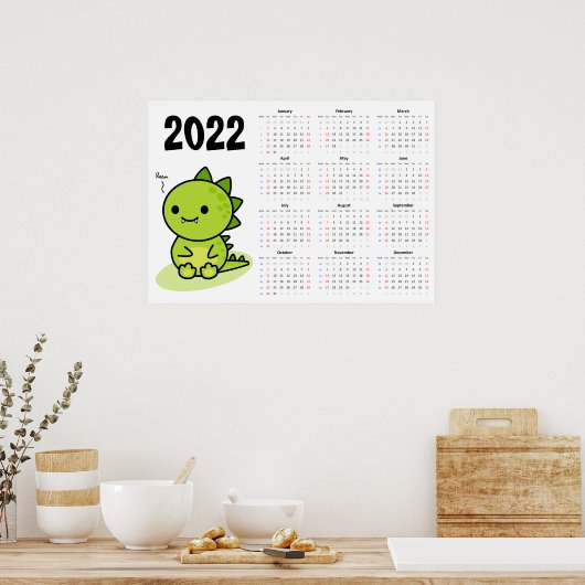 Calendrier bébé dragon 2022 Poster - Début le dima (Cuisine)