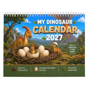 Calendrier Bébés dinosaures en train d'éclore – Monde préhist