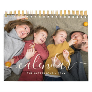 Calendrier Beige Photo de famille minimaliste simple modern