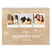 Calendrier Beige Scribble Happy Mother's Day Custom Photo (Protection)