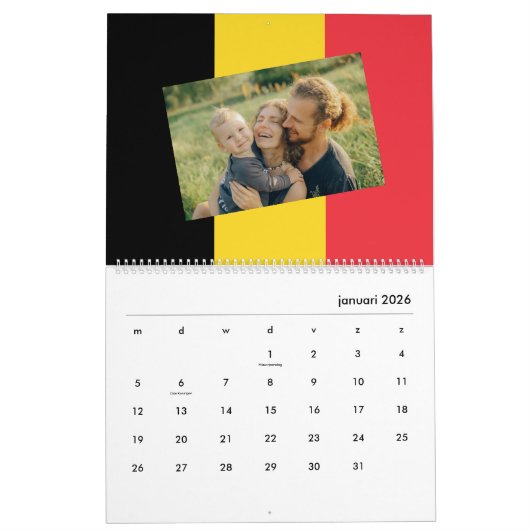 Calendrier Belgique | Ajouter Votre Photo Pavillon Belge 2026 (Jan 2026)