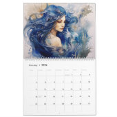 Calendrier Belle aquarelle de sirène bleue (Jan 2026)