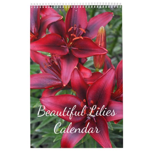 Calendrier Belle feuille de lys imprimé à fleurs (Protection)