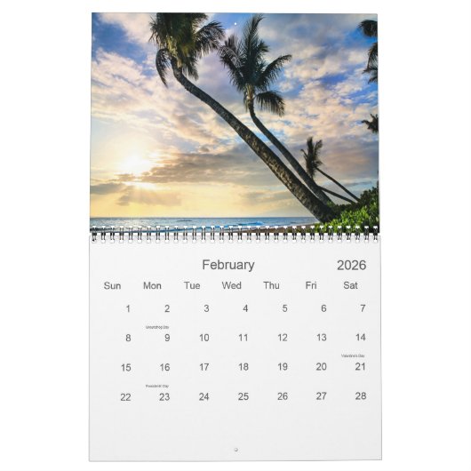 Calendrier Belle Hawaii (Feb 2026)