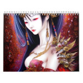 Calendrier Belle Japonaise fille Imaginaire gothique Triptyqu (Protection)