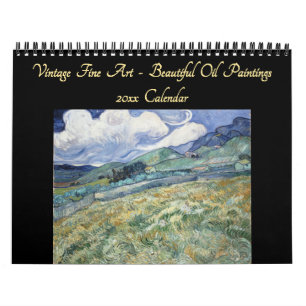 Calendrier Belle peinture à l'huile d'art Vintage 2026 Mur