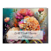Calendrier Belles fleurs peintes du mois de naissance (Protection)