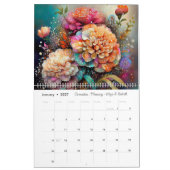 Calendrier Belles fleurs peintes du mois de naissance (Jan 2027)