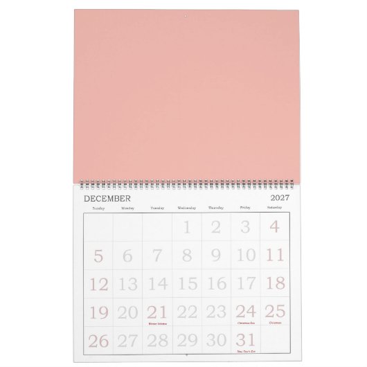 Calendrier Belles Roses (Dec 2027)