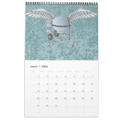 Calendrier Béton bleu-gris (Mar 2026)