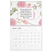 Calendrier Bible Verse Écritures Aquarelle Florale Mois (Feb 2027)