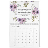 Calendrier Bible Verse Écritures Aquarelle Florale Mois (Jan 2027)