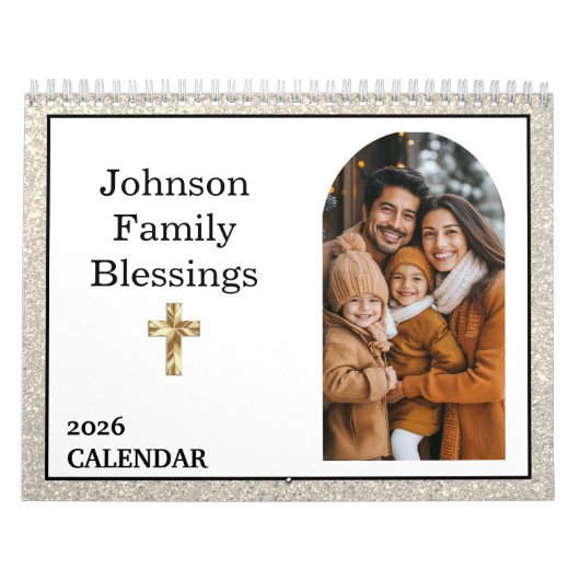 Calendrier  Bible Verse Gold Cross Arched Photo Gallery (Protection)