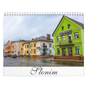 Calendrier Biélorussie Slonim Architecture Paysage Ville Rue